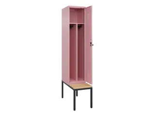locker met bank,voor scheiding van kleding,HxBxD 2120x400x815mm,1vak - 1