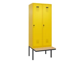 locker met bank,voor scheiding van kleding,HxBxD 2120x800x815mm,2vak - 2