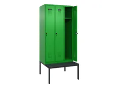 locker met bank,HxBxD 2120x900x815mm,3vak,vak B 300mm,draaigrendel