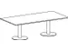 Table de réunion rectangulaire 720x2400x1200mm gris clair/alu