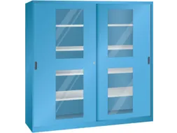 venster-schuifdeurkast 1950x2000x580mm 8xStalen bodem RAL5012