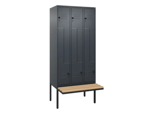 Z-garderobekast,HxBxD 2120x900x815mm,6vak,vak B 300mm,draaigrendel
