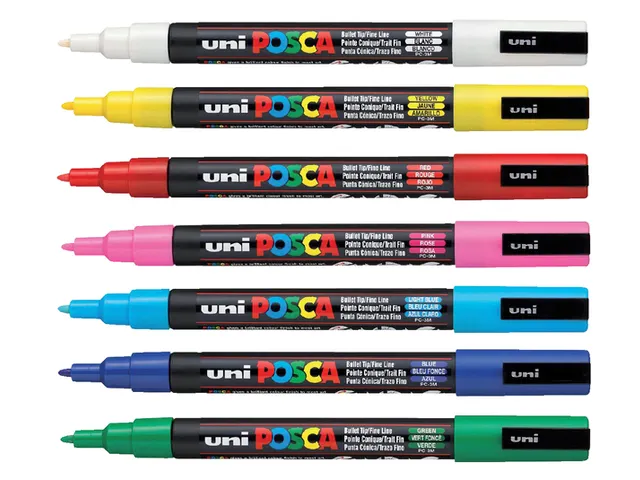 Verfstift Posca PC3M Fijne punt 0,9-1,3mm Geel