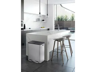 Afvalbak EKO Essential Recycler pedaalemmer 2x30liter RVS - 4