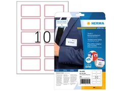 HERMA 4405 Naambadge textieletiketten A4 80x50mm Wit/rood 200 stuks