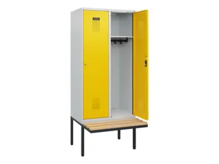 locker met bank,HxBxD 1950x800x815mm,2vak,vak B 400mm,cilinderslot - 1