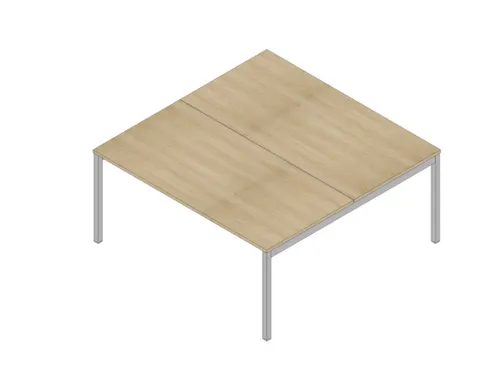 In hoogte verstelbare benchtafel,HxBxD 680-760x1600x1600mm,blad eiken