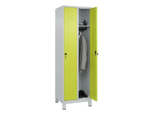 locker,HxBxD 1950x600x500mm,2vak,vak B 300mm,draaigrendel,voeten