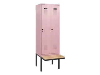 locker met bank,HxBxD 1950x600x815mm,2vak,vak B 300mm,draaigrendel - 2