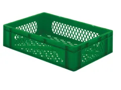 Euronorm-stapelbak 26l 145x600x400mm Wanden/bodem Opengewerkt Groen