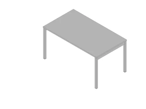 bureau HxBxD 730x1400x800mm blad grijs 4-voeten aluminium
