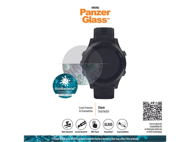 PanzerGlass SmartWatch 35mm | Screen Protector Glass, Universeel, U