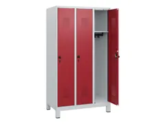 schoollocker,HxBxD 1630x900x500mm,3vak,vak B 300mm,draaigrendel,voeten