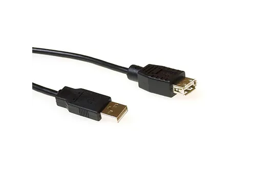Kabel ACT USB 2.0 A male - USB A female zwart 3 meter