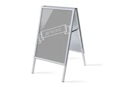 Stoepbord A1 complete set met print "BIENVENUE" Grijs