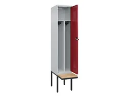 locker met bank,voor scheiding van kleding,HxBxD 2120x400x815mm,1vak