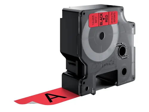 Labeltape Dymo 18053 LabelManager D1 polyester 24mm zwart op rood