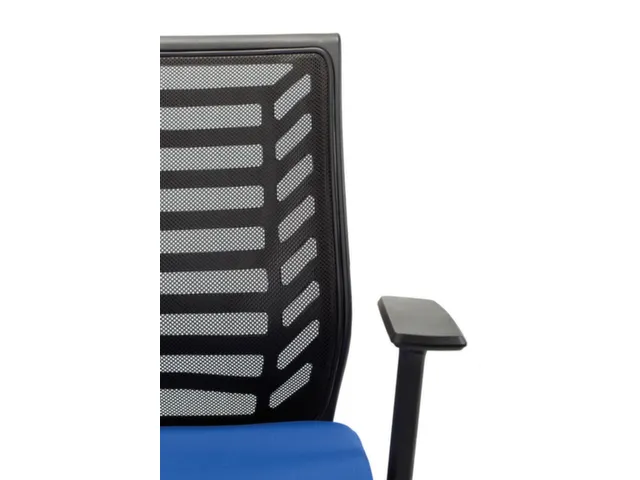 Bureaustoel,Synchroonmech.,M. Armleuningen,Zitting Schuimstof Blauw