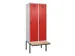 locker met bank,voor scheiding van kleding,HxBxD 2120x800x815mm,2vak
