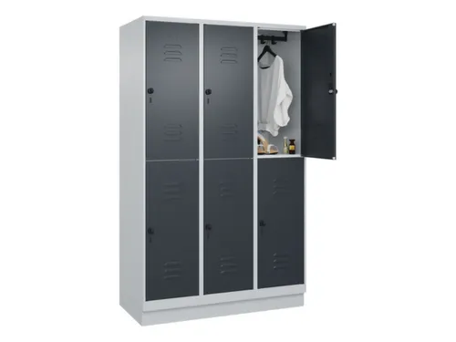 dubbeldekse locker,HxBxD 1950x1200x500mm,3x2vak.,vak B 400mm