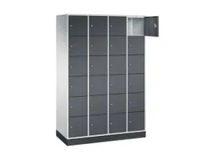 lockerkast,RAL 7035/RAL 7021,HxBxD 1950x1220x500mm,4x6vakken,cil.-slot