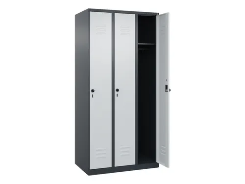 locker,HxBxD 1850x900x500mm,3vak,vak B 300mm,draaigrendel