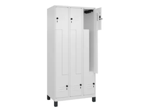 Z-garderobekast,HxBxD 1950x900x500mm,vak B 150/300mm,draaigrendel