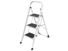 vouwtrapje,3treden m. antislipmatten,HxBxD 1040x465x730mm,wit,staal