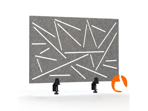 Akoestisch Bureaupaneel met patroon uitsnede 60x75cm Grijs