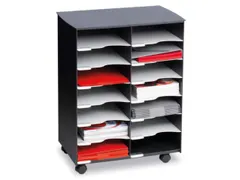 transportwagen,HxBxD 699x545x335mm,14vakken,romp grijs/zwart