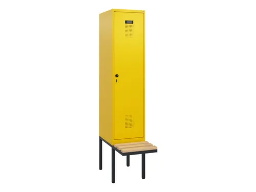 locker met bank,HxBxD 1950x400x815mm,1vak,vak B 400mm,draaigrendel