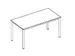 Vergadertafel Hxbxd 74x140x70cm 4-poots Aluzilver Ne-esdoorn