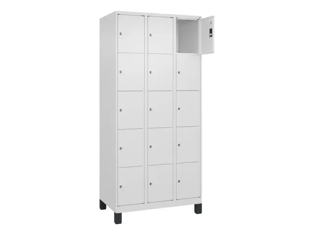 lockerkast,HxBxD 1950x900x500mm,3x5vakken,vak B 300mm,cil.-slot,voeten