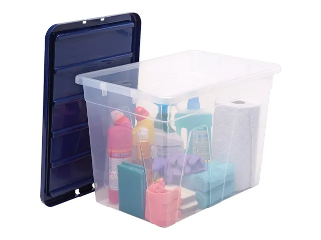 Opbergbox 64 Liter Plastic Transparant Blauw