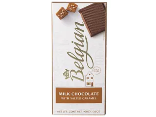 Chocolade The Belgian melk karamel zout reep 100 gram - 1