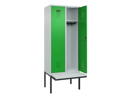 locker met bank,HxBxD 2120x800x815mm,2vak,vak B 400mm,cilinderslot