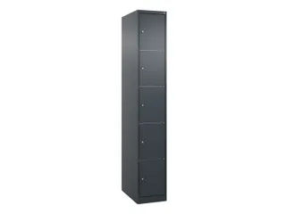 lockerkast HxBxD 1850x300x500mm 1x5vakken cil.-slot staand op vloer - 1