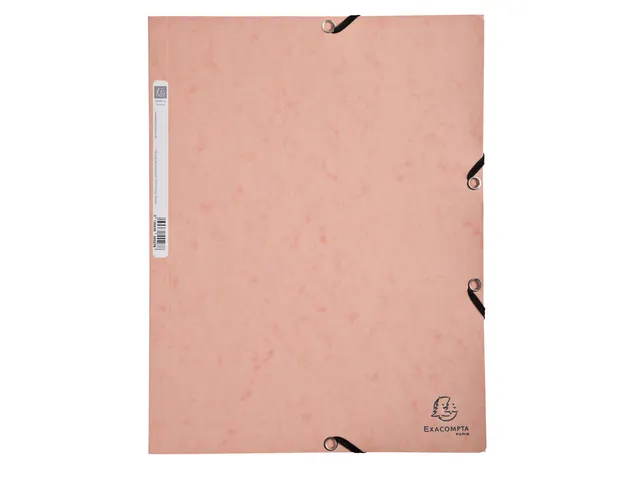 Elastomap Exacompta Aquarel A4 3 kleppen 400gr glanskarton roze