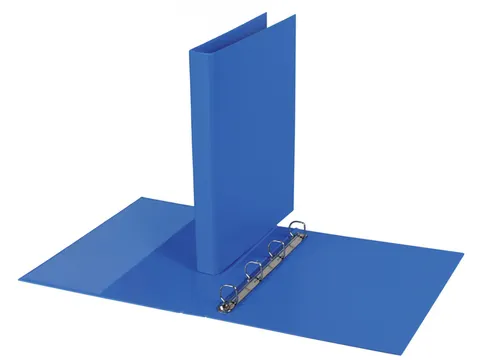 Ringband Quantore A4 4-rings D-mech 20mm PP blauw