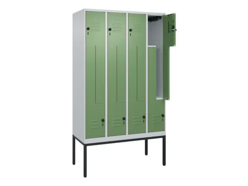 Z-garderobekast,HxBxD 2120x1200x500mm,vak B 150/300mm,draaigrendel