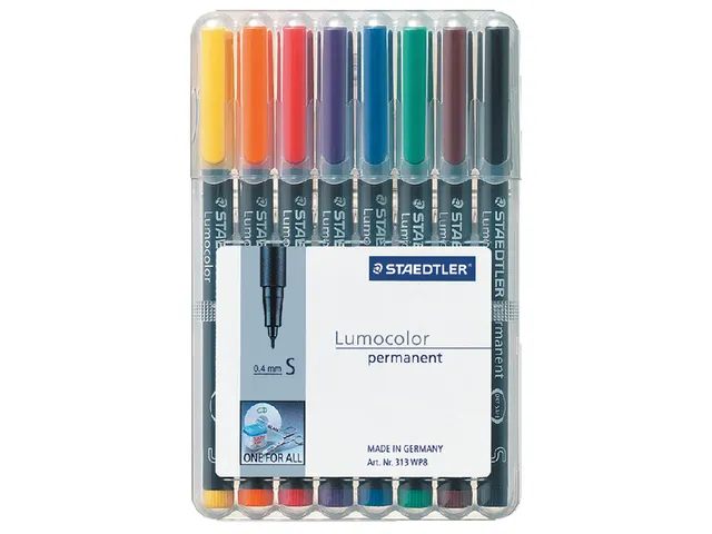 Viltstift Staedtler OHP Lumocolor 313 Super fijn 0.4mm Assorti 8 stuks