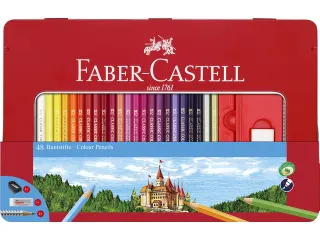 Kleurpotlood Faber-Castell Castle zeskantig metalen etui 48 stuks met - 1