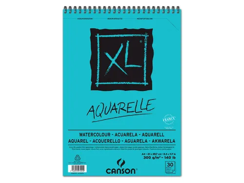 Aquarelblok Canson XL A4 30 vel 300gr spiraal