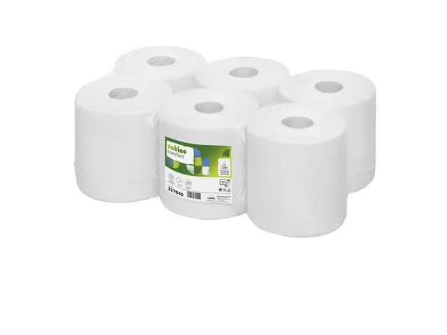 Poetspapier Satino Comfort CF1 centerfeed 1-laags 300m wit 317040