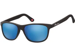 Zonnebril Montana met Revo blauw glas mat zwart