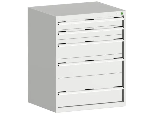 ladekast HxBxD 1000x800x525mm 5laden romp RAL7035 front RAL7035