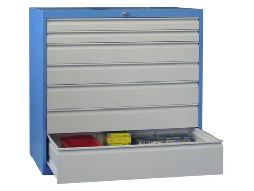 ladekast HxBxD 1000x1023x600mm 7laden RAL7035 front RAL7035