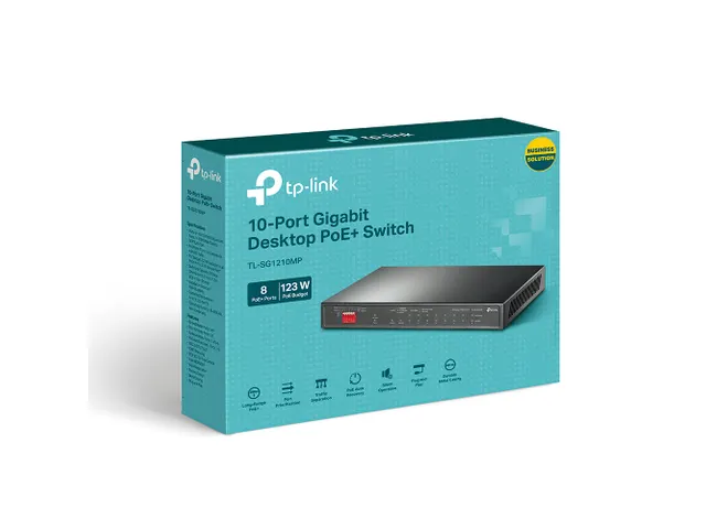 TP-Link TL-SG1210MP, Unmanaged, Gigabit Ethernet (10/100/1000), Power