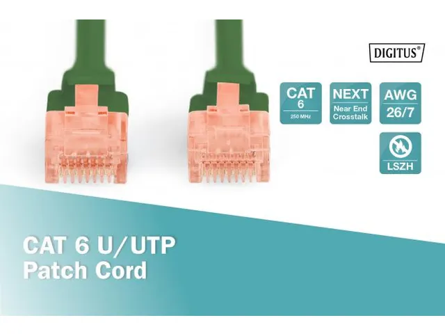 CAT 6 U-UTP patchkabel koper LSZH AWG 26/7 2m Groen