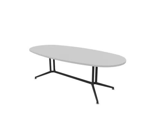 vergadertafel,HxBxD 740x2400x1100mm,ovaal,V-vormonderstel donkergrijs